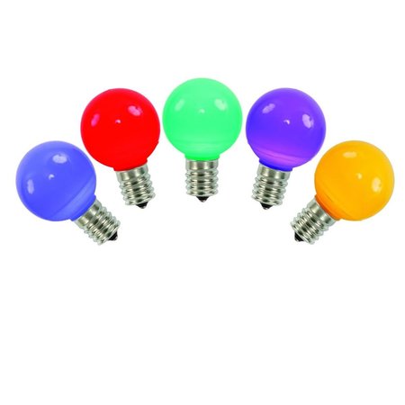 VICKERMAN 0.96 watt G50 Multi-Color Ceramic LED Bulb with E17 Nickel Base 25 per Bag XLEDCG50-25